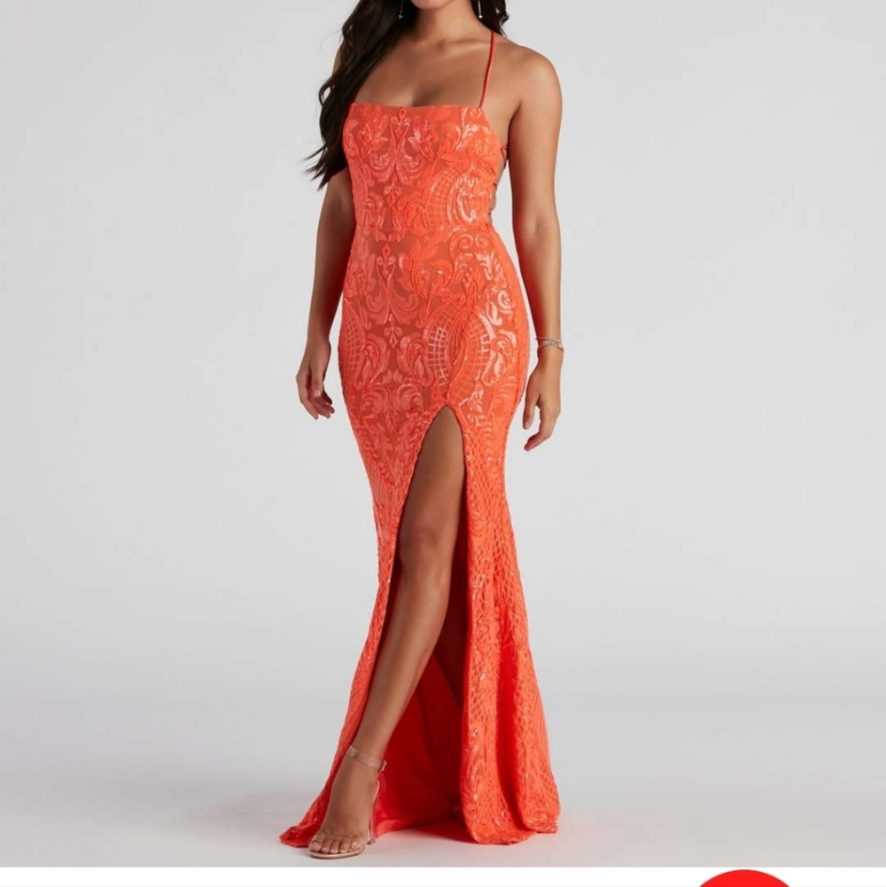 Pink strapless sequin prom dress